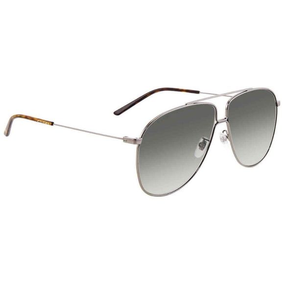 NEW Gucci Grey and Silver Aviator Men's Sunglasses - Picture 1 of 4